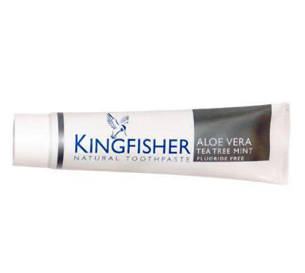 Pasta vegana de dientes con aloe vera sin fluor marca Kingfisher